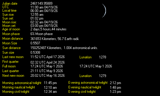 Moon Details from Weather-Display